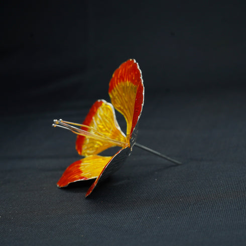 Pure Silver Yellow And Orange Flower 22g
